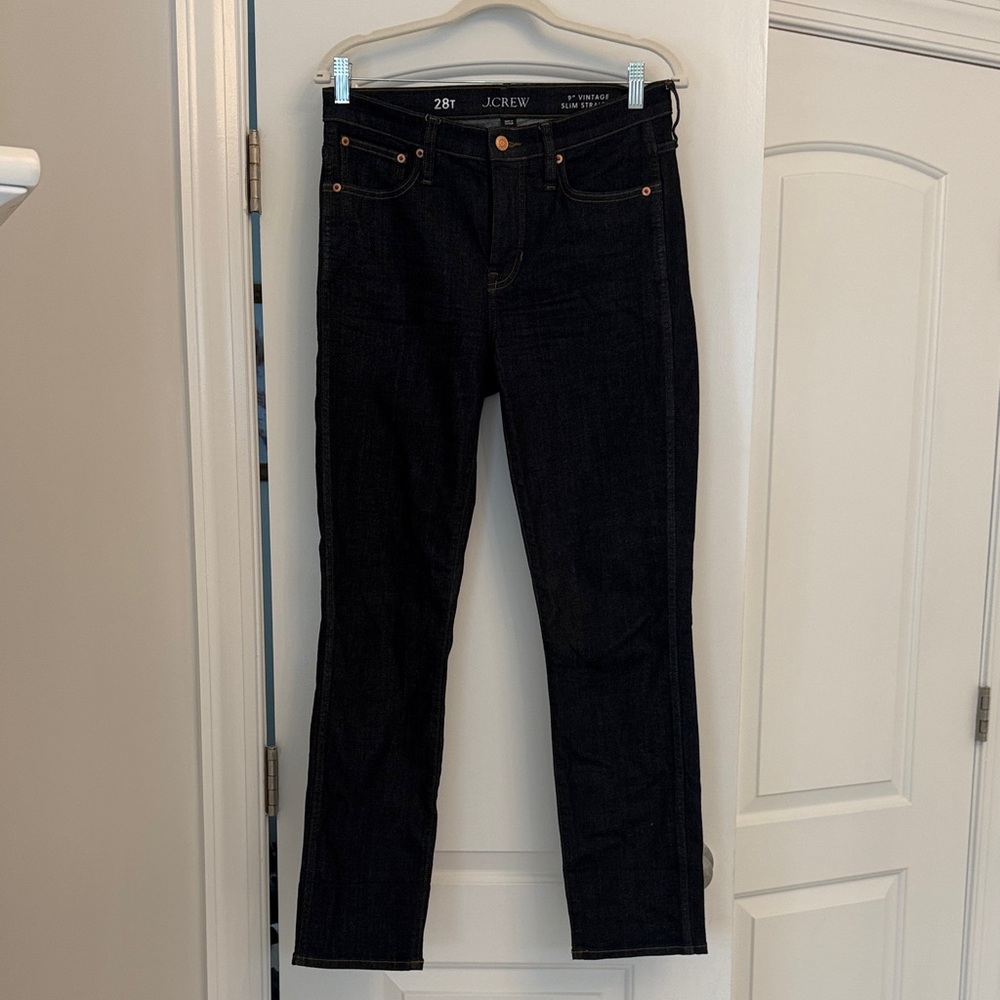 J. Crew Women's Dark Blue Straight Leg Jeans